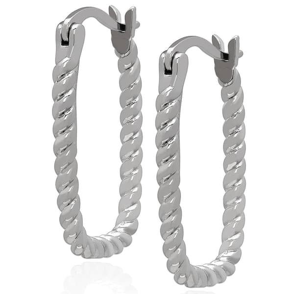 Gianni Argento Silver Plated Twisted Rope Rectangle Earrings - image 
