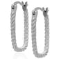 Gianni Argento Silver Plated Twisted Rope Rectangle Earrings - image 1