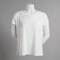 Petite Kasper Solid Short Sleeve Drape Neck Blouse - image 1