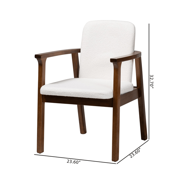 Baxton Studio Miyagi Boucle Upholstered Dining Chair - Set of 2