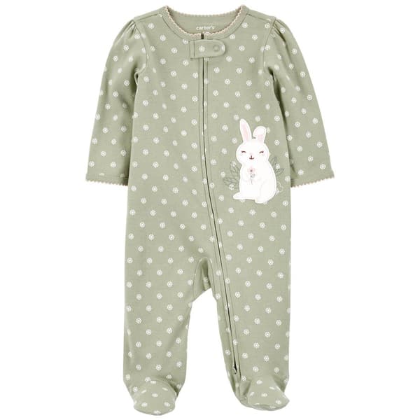 Baby Girl &#40;Preemie-9M&#41; Carter's&#40;R&#41; Bunny & Dot Footie Pajamas - image 