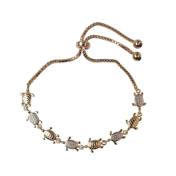 Accents Diamond Accent Turtle Adjustable Bracelet - image 