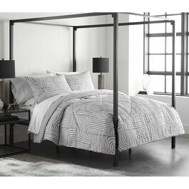 Shavel Home Products Seersucker Comforter Set - Brushstrokes Grey