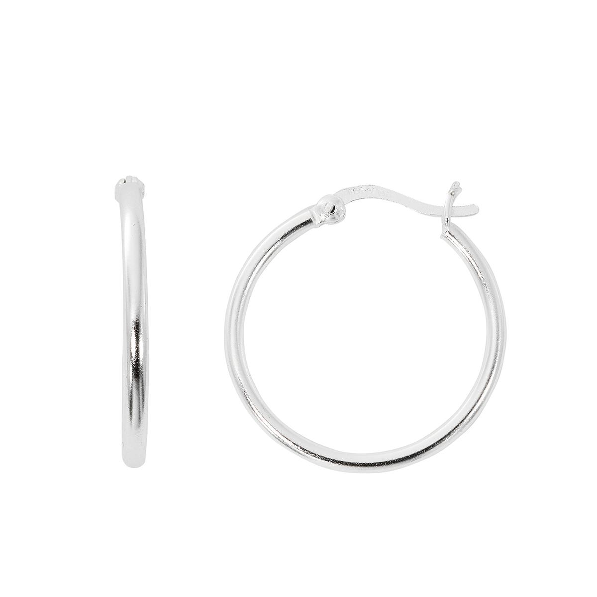 Danecraft 26mm Round Sterling Silver Hoop Earrings