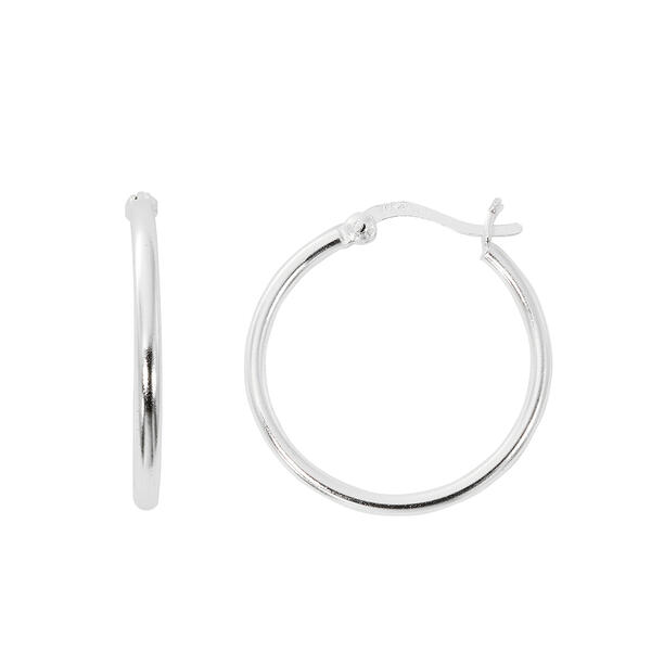 Danecraft 26mm Round Sterling Silver Hoop Earrings - image 