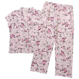 Womens Laura Ashley&#40;R&#41; Short Sleeve Notch Collar Pajama Set