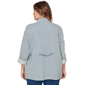 Plus Size Ruby Rd. Set Sail Stripe Snap Front Anorak Jacket - image 1