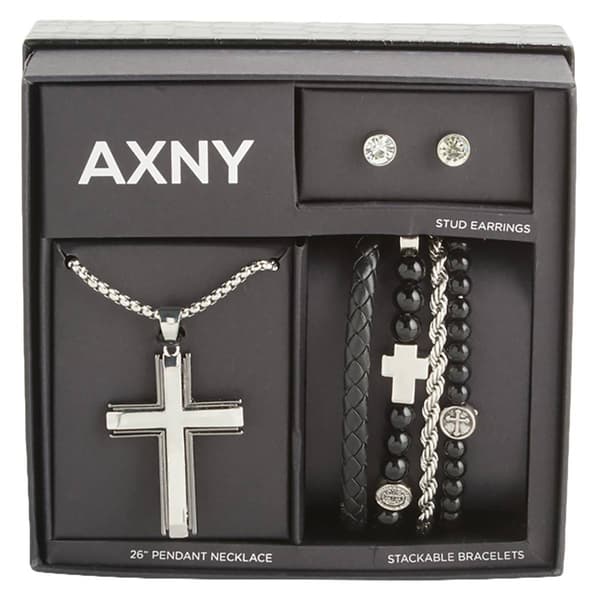 Mens Gentlemen''s Classics(tm) Silver Necklace/Bracelet/Earring Set - image 