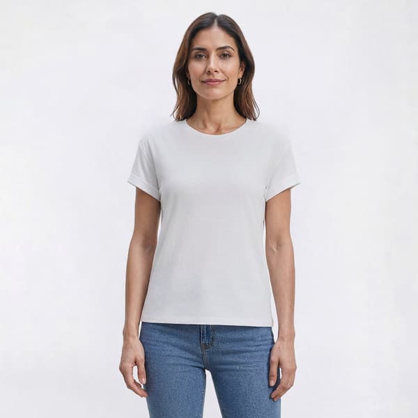 Womens Hasting & Smith Short Sleeve Smock Shoulder Solid Tee