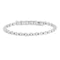 Rhodium Plated Diamond Cut Bead & Crystal Coil Bracelet - image 1