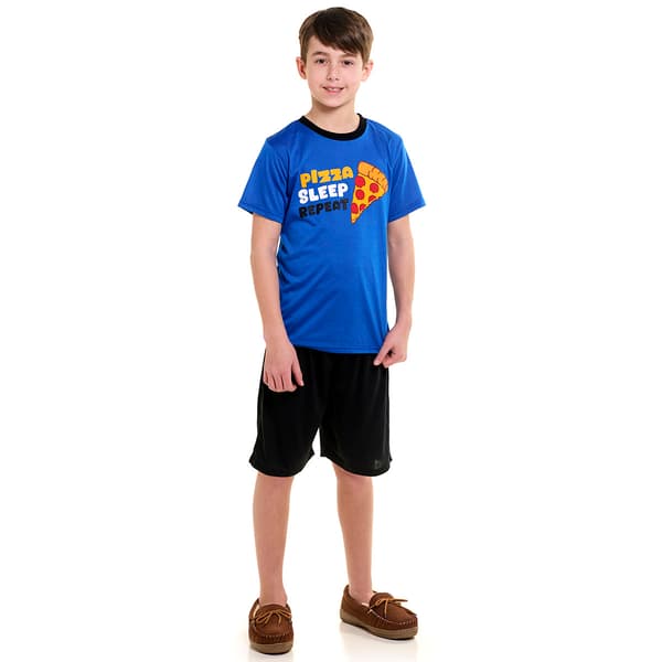 Boys &#40;4-7&#41; Tuff Guys 2pc.Pizza Pajama Top & Short Set - Blue - image 