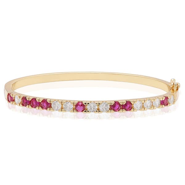 Gemstone by Gianni Argento Lab Grown Ruby Tennis Bangle Bracelet - image 