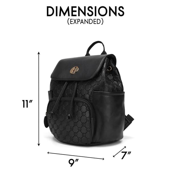 ELLE Compass Vegan Leather Monogram Mini Backpack