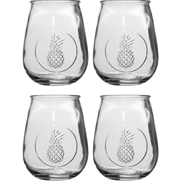 Home Essentials 21oz. Retroware Pineapple Stemless Glasses