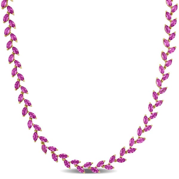 Sophia B 29 1/2ctw. Created Pink Sapphire Collar Necklace