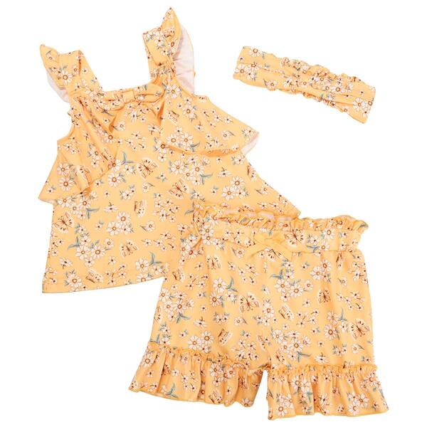 Toddler Girl Little Lass&#40;R&#41; Floral Tank Top & Floral Shorts Set - image 