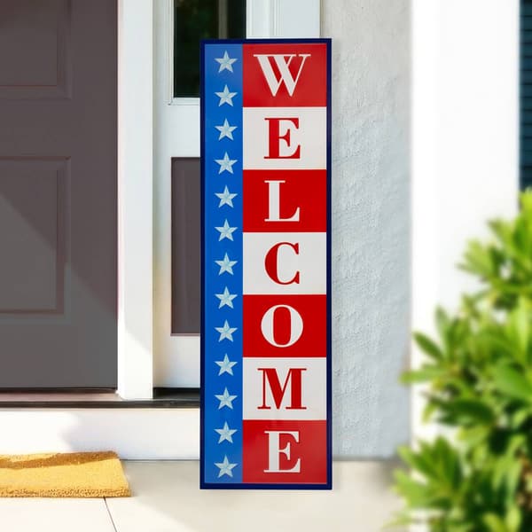 Northlight Seasonal Americana Welcome Metal Porch Board Sign - image 