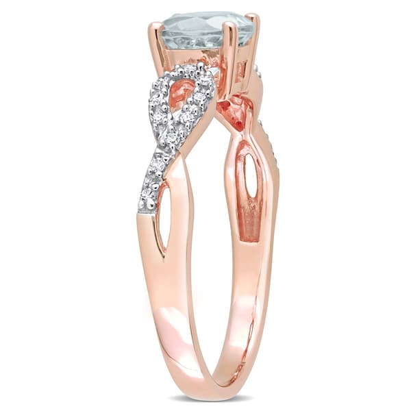 Gemstone Classics&#8482; 10kt. Rose Gold Aquamarine Ring