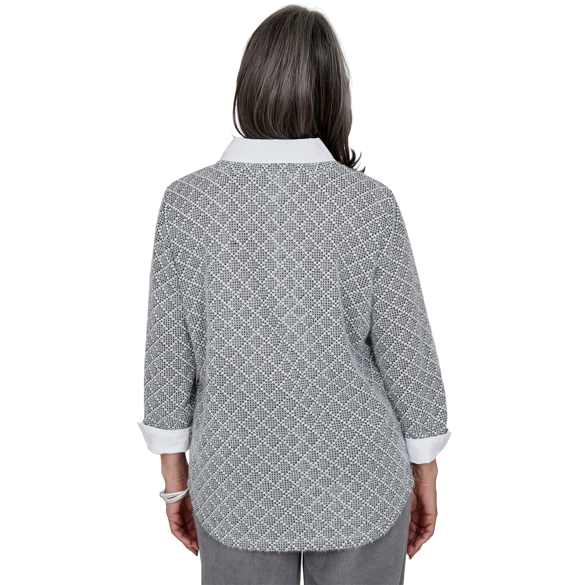 Petite Alfred Dunner Vail Diamond Texture Two in One Blouse