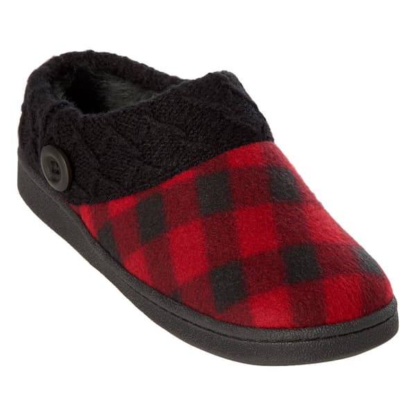 Womens Clarks(R) Nikki Check Plaid Scuff Slipper - image 