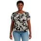 Womens Architect(R) Tonal Floral Tropical Peasant Blouse - image 1