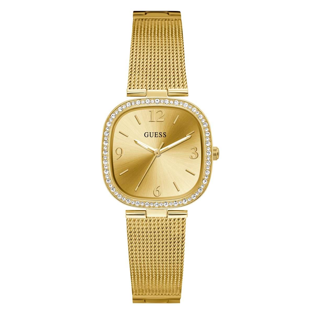 Womens Guess Gold-Tone Stainless Steel w/Crystals...