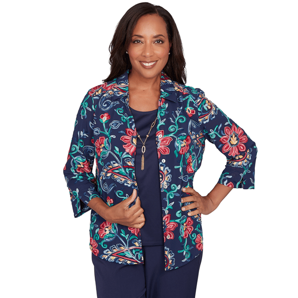 Plus Size Alfred Dunner Saratoga Springs Paisley Floral Two In O