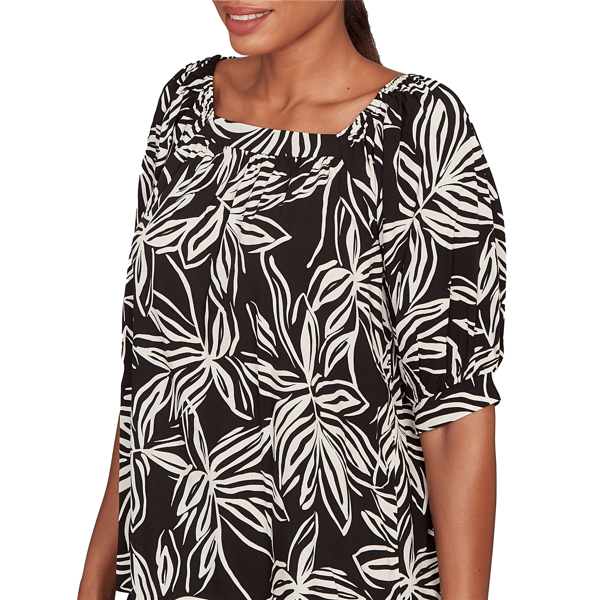 Womens Skye&#8217;s the Limit Spicy Graphic Tropical Leaf Blouse