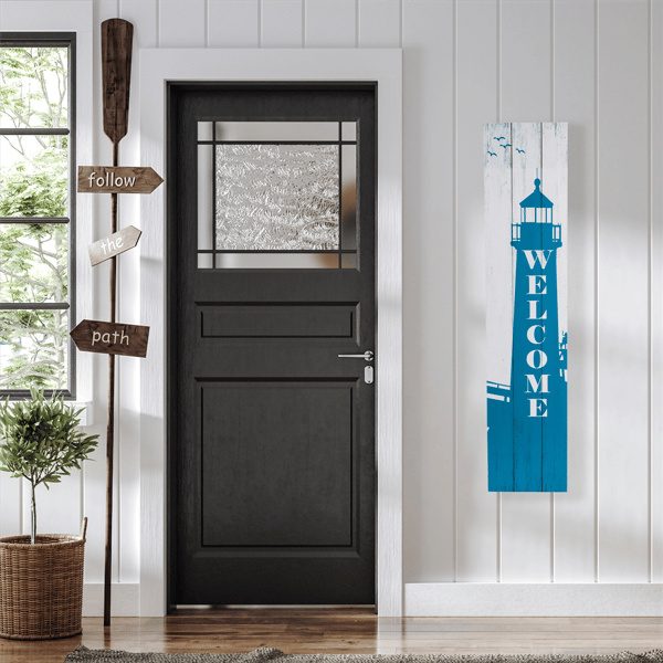 Northlight Weathered Lighthouse "Welcome" Porch Board Sign