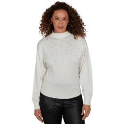Womens Emaline Lavender Revelry Pearl Embellished Sweater