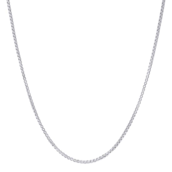 Sterling Silver Diamond Cut Box Chain Necklace - image 