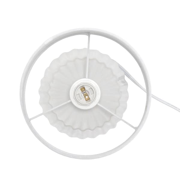 Simple Designs Petite Off White Ceramic Pleated Base Table Lamp