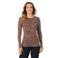 Womens Cuddl Duds(R) Softwear Leopard Long Sleeve Crew Neck Tee - image 1