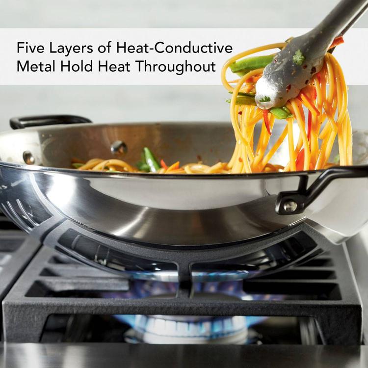 KitchenAid® 15in. 5-Ply Clad Stainless Steel Wok