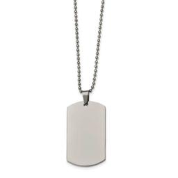 Mens Gentlemen's Classics(tm) Rounded 2mm Edge Dog Tag Necklace