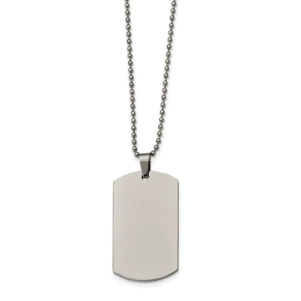 Mens Gentlemen's Classics&#40;tm&#41; Rounded 2mm Edge Dog Tag Necklace