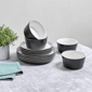 Sango Stockholm 12pc. Black/White Round Dinnerware Set - image 3