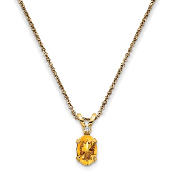 Gemstone Classics(tm) 14kt. Yellow Gold November Birthstone Necklace - image 