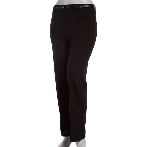 Womens Soho Apparel Pull On Wide Leg Belt Crepe Dress Pants