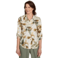 Womens Alfred Dunner Copper Canyon Knit Leaf Button Front Top - image 1