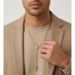Mens Iron Saints 18kt. Gold Plated Medal & Cross Beaded Rosary - image 4