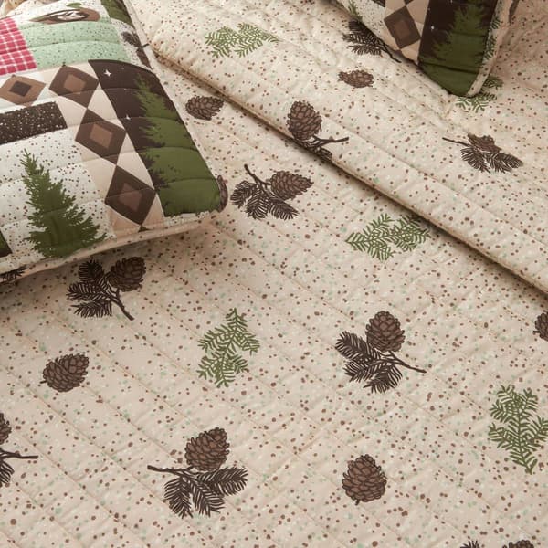 FreshFolds Wilder 3pc. Wildlife Patchwork Reversible Quilt Set