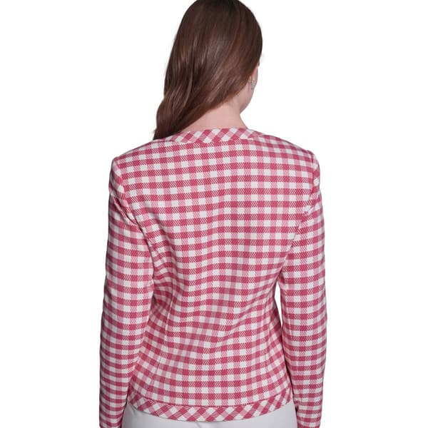 Womens Tommy Hilfiger Long Sleeve Open Front Gingham Blazer