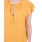 Womens NY Collection Ruffle Sleeve Tie Diamond Neck Airfow Blouse - image 3