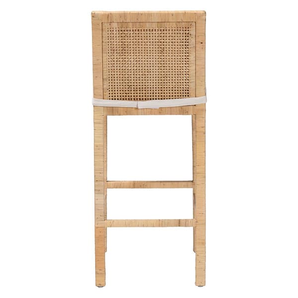 bali & pari Sofia Bohemian Natural Rattan Bar Stool