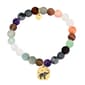 Shine Gold Flash Plated Multi Matte Stone Elephant Bracelet - image 1