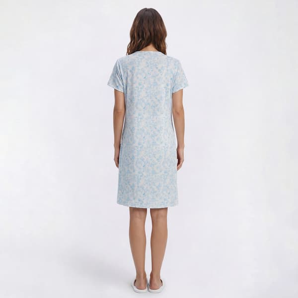 Womens Elizabeth & Nicole Blue Floral Lace Nightshirt