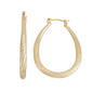 Fine Faux Gold Plated Tapered Oval Hoop Earrings - image 1