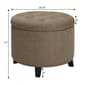 Convenience Concepts Designs4Comfort Fabric Round Storage Ottoman - image 3