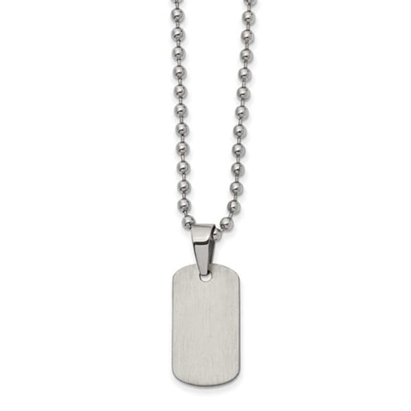 Mens Gentlemen's Classics&#40;tm&#41; Steel Reversible Dog Tag Necklace - image 